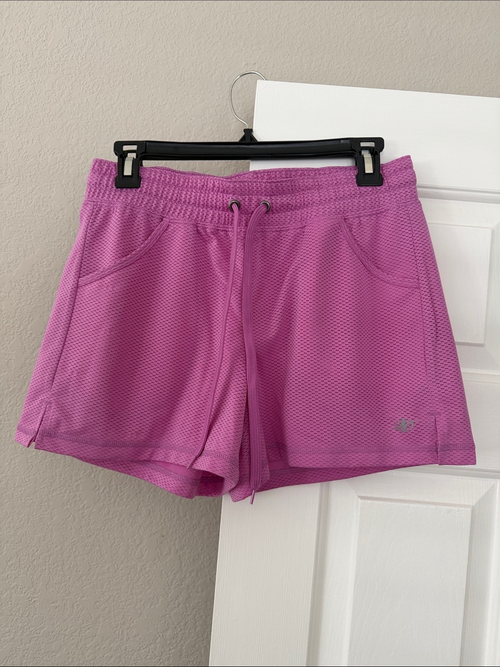 Women's Mesh Drawstring Athletic Shorts - Pink